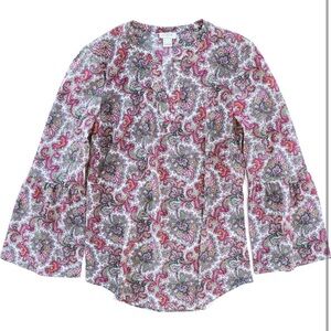 J.Crew Factory Women's Woven Bell Sleeve Blouse